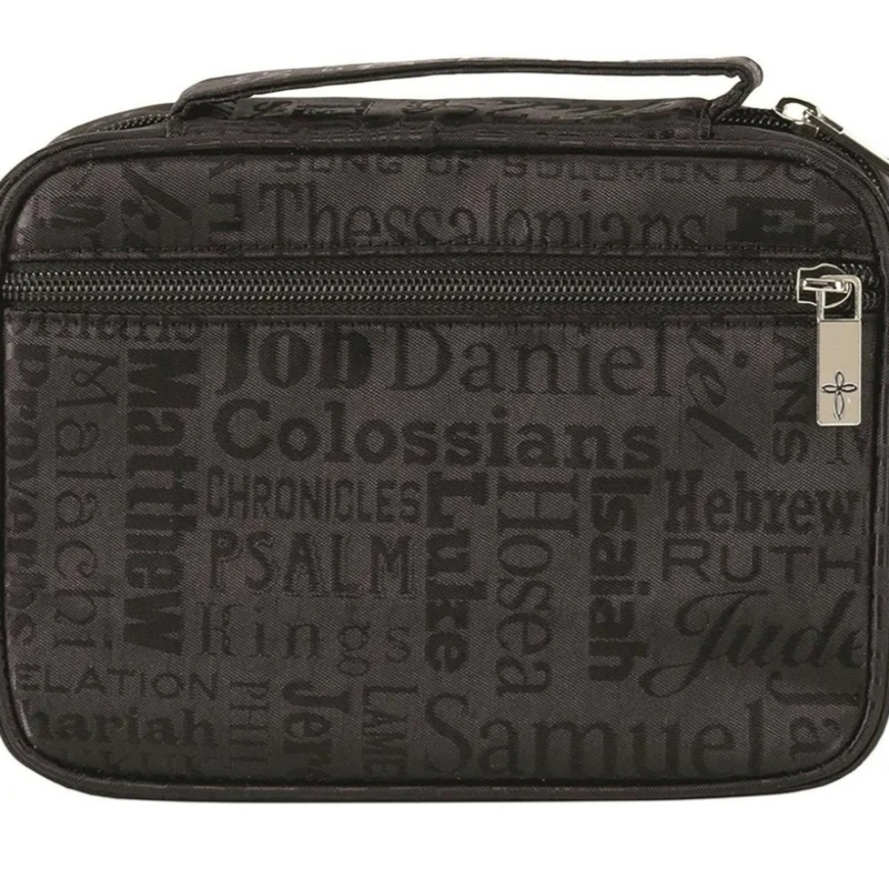 🦋 Bible Cover Case with Zippered Pockets and Handle